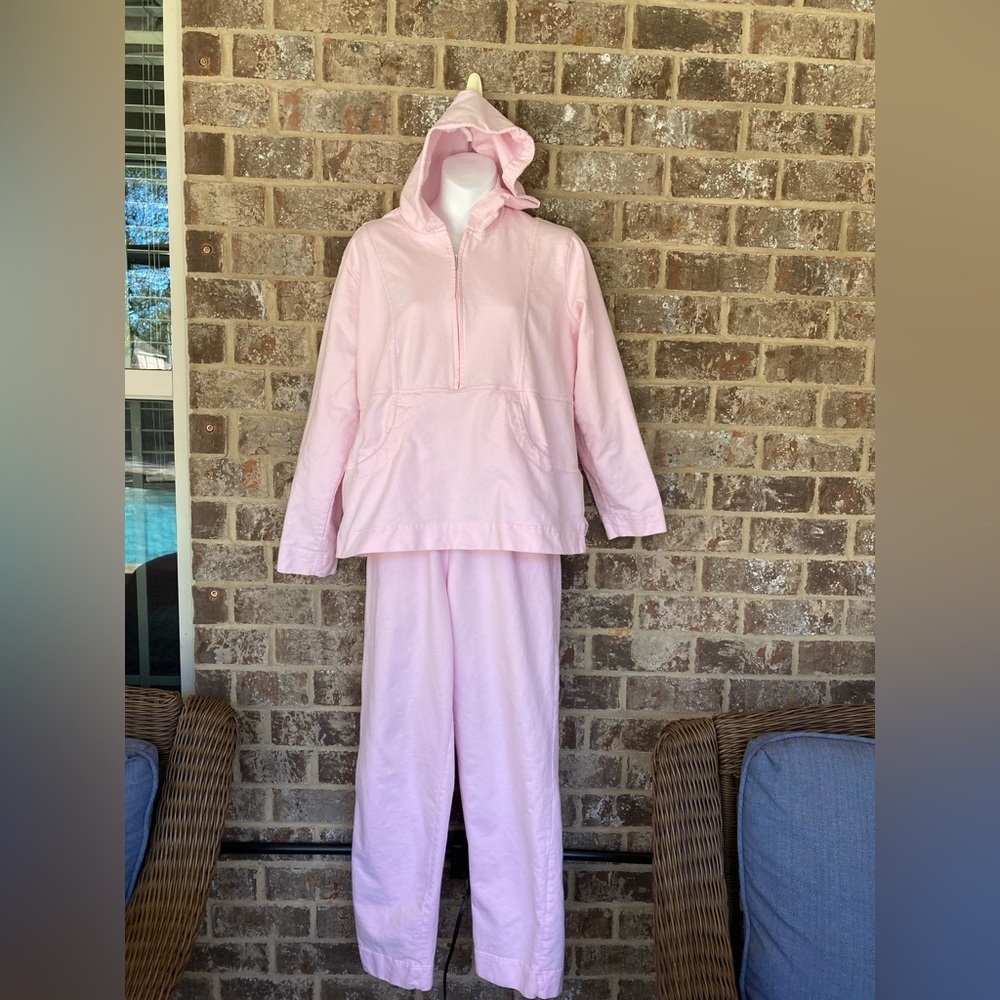 NORTHSTYLE 2-PC SAILOR SET WOMENS L PREPPY HOODIE JACKET  PANTS PINK LOUNGE